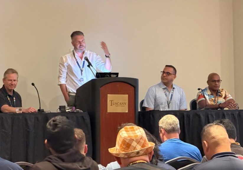 Yonesy Núñez, Johann Balaguer, and Jeff Bryner, alongside our very own CEO and cybersecurity recruiter, Kris Rides.